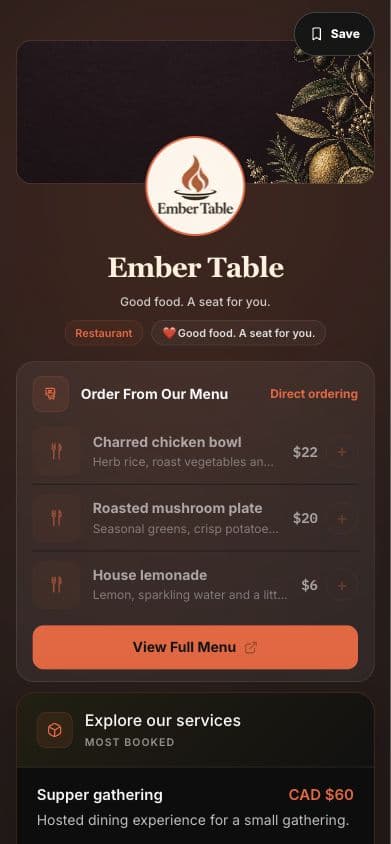 Ember Table menu in the actual Hubly interface